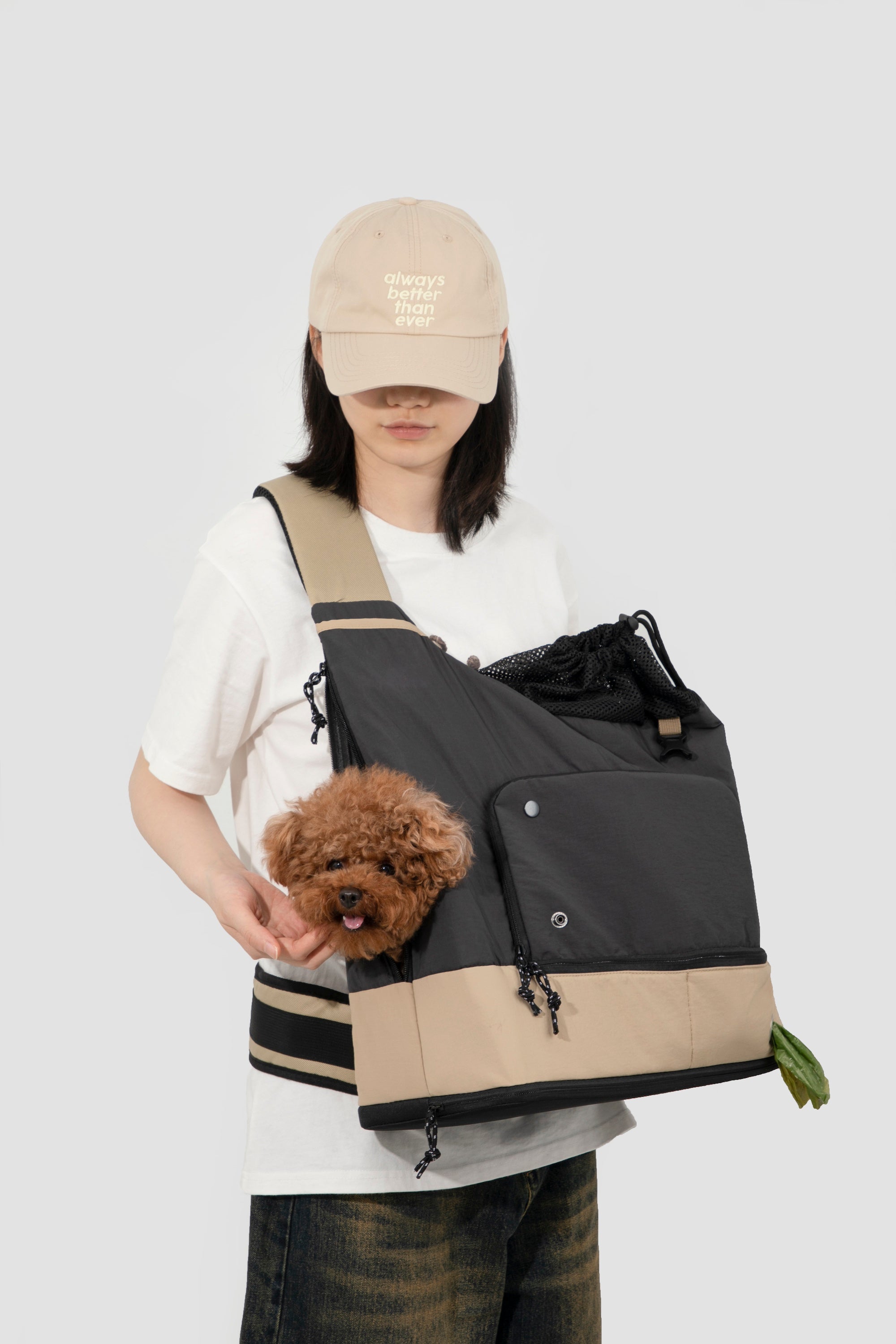 Pet Sling Carrier, Hands-Free Dog & Cat Travel Bag