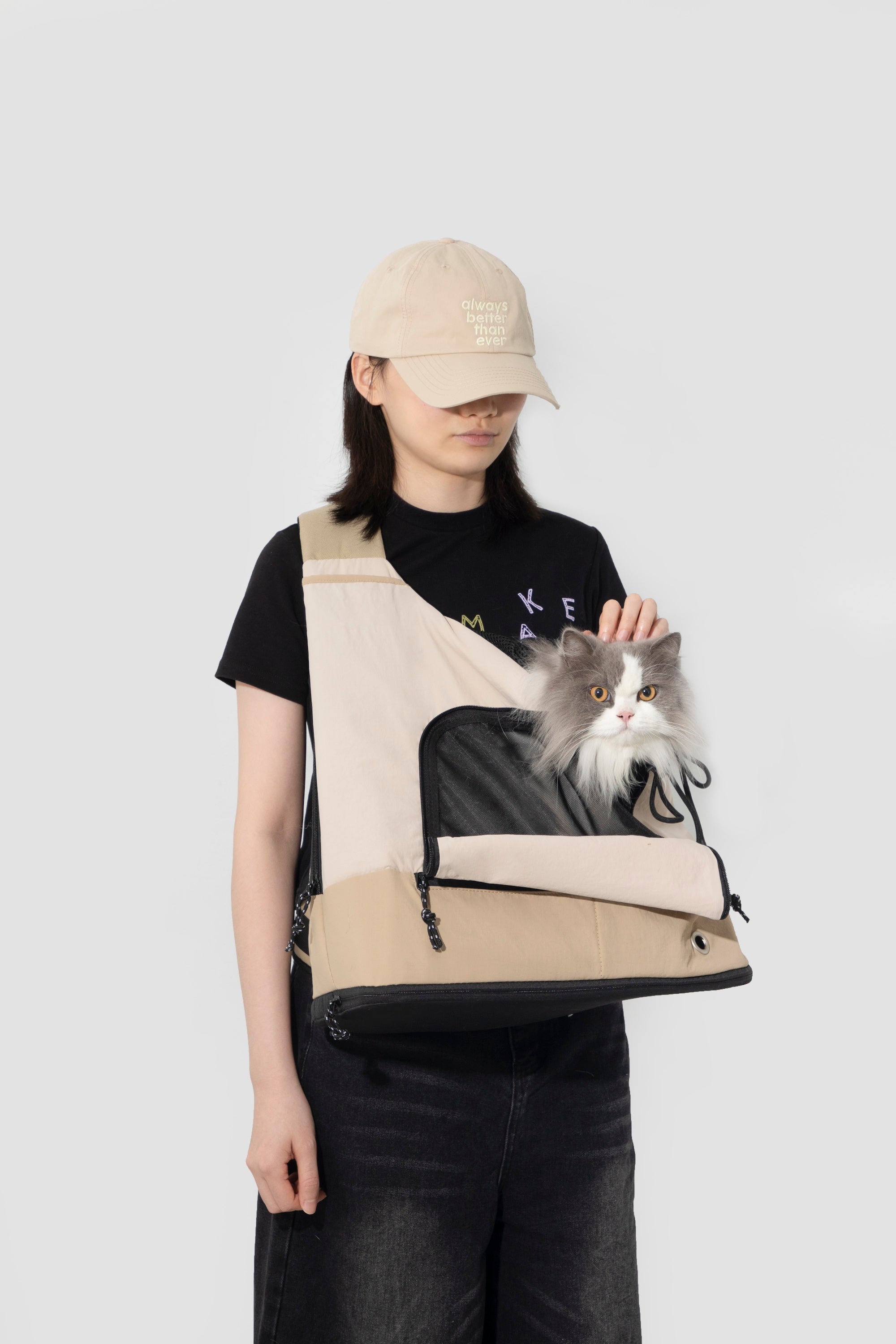 Pet Sling Carrier, Hands-Free Dog & Cat Travel Bag