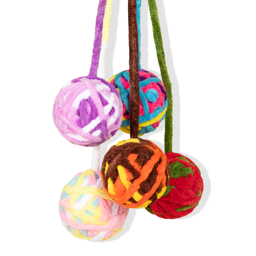 Pawsitivity's Cat Toy: Yarnado - Vibrant Cat Toy with Hidden Bell, Encourages Playful Behavior, Stimulates Hunting Instincts, Ensures Hours of Fun and Exercise. Shop Now!