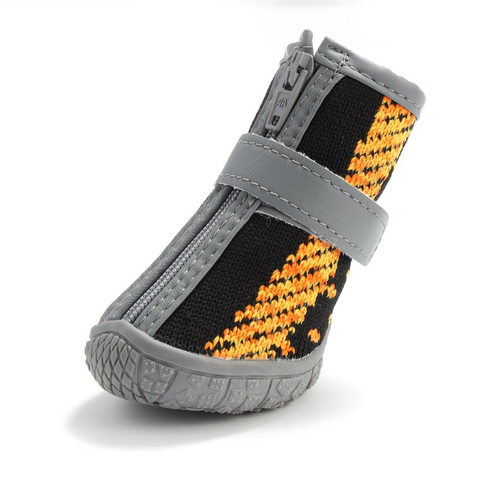 Gear up your furry companion for outdoor adventures with Pawsitivity's small dog hiking boots, breathable material - in Black Yellow. Trail-ready protection, secure fit, and all-day comfort ensure memorable journeys together. Shop now for your next adventure!