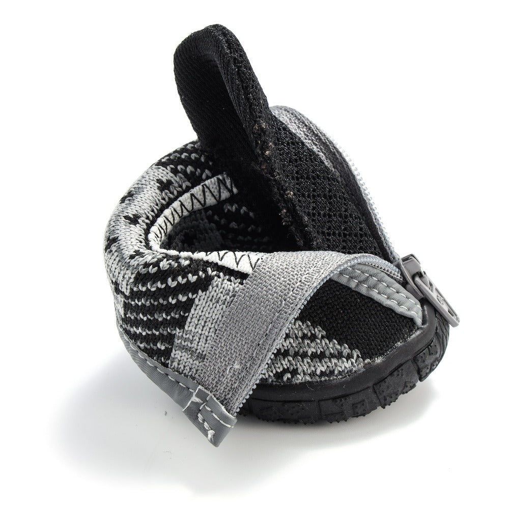 Explore superior comfort and style with Pawsitivity's Small Dog Hiking Boots-in black Grey Crafted with breathable, tightly woven mesh material. Ideal for backpacking, hiking, mountain biking, and trail running.Enjoy every outdoor adventure with your best furry friends. Order yours today!
