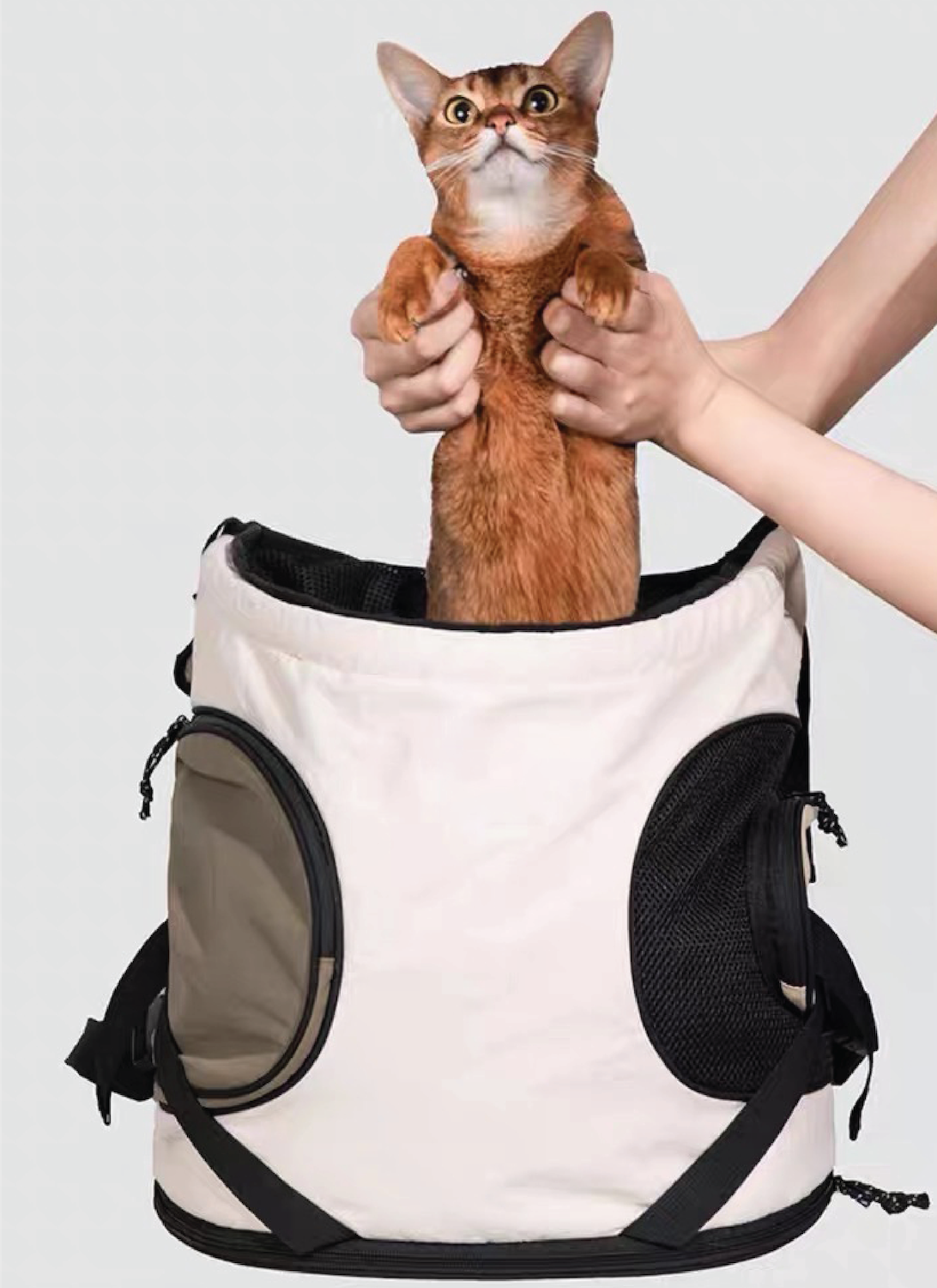 Pawsitivity's Front Chest Pet Carrier: Luxury Support Pet Backpack, crafted with waterproof Oxford fabric, reinforced with a composite fiber board, and lined with high-density pearl cotton, our bag merges style with durability. The lightweight design and breathable mesh guarantee your pet travels in luxury. Order Yours Today!