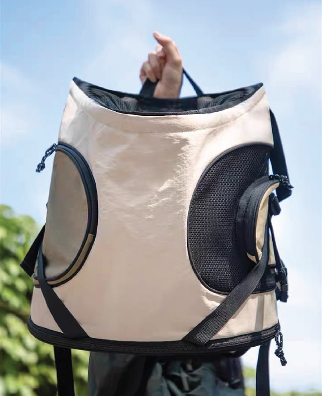 Pawsitivity's Front Chest Pet Carrier: Luxury Support Pet Backpack, features double shoulder straps, a waist strap for stability, and an X-shaped cross for unbeatable support. The ergonomic design ensures a joyful outing for both you and your pet. Shop Now!