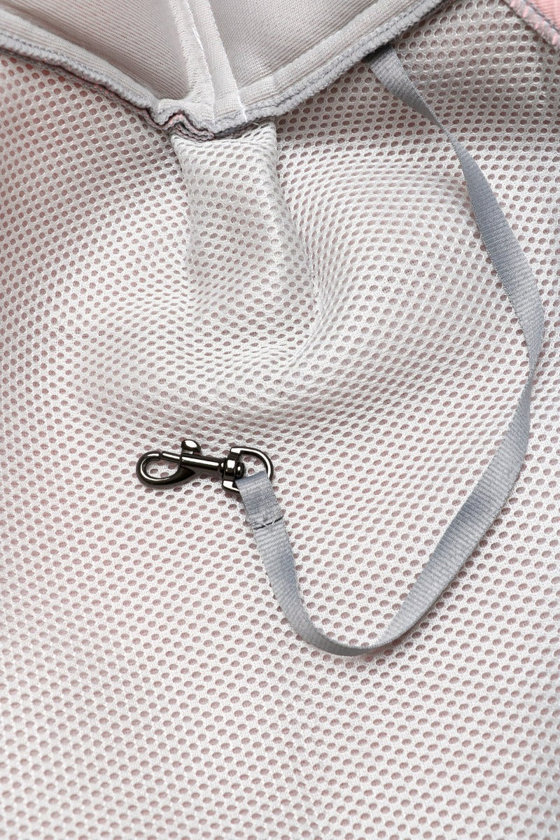 Pawsitivity's Sling Pet Carrier for your dogs and cats. Convenient and stylish, anti-escape safety hook added within the bag to secure your pets when going out, it's perfect for on-the-go adventures. Colored in ash pink with 100% cotton material. From Pawsitivity (Toronto Premium Pet Shop).