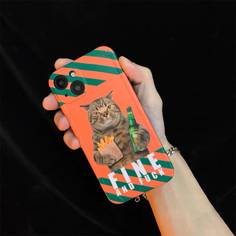 Beer Cat, Phone Case