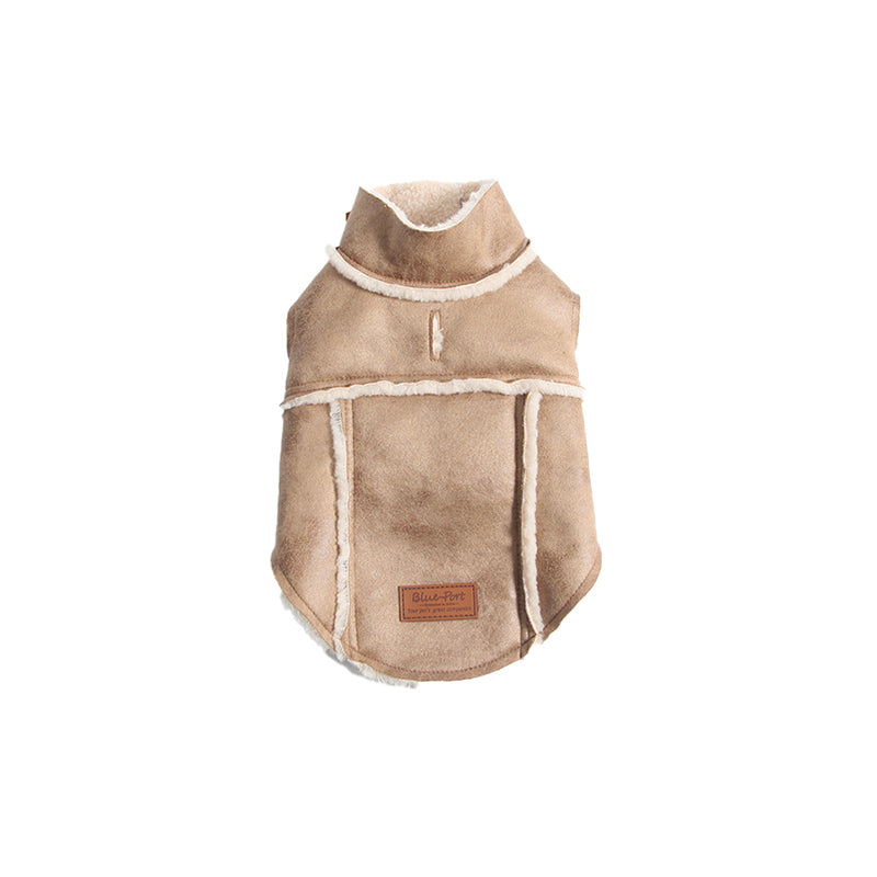 Pawsitivity's Pet Outfit: charm and warmth combined, Maillard-inspired pet wear. Vintage Suede Pet Vest for Cozy Days